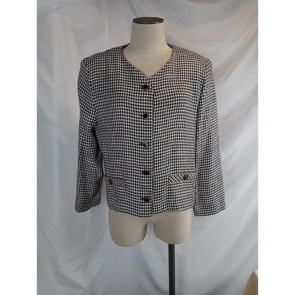 Requirements Jackets & Blazers - Vintage Requirement Blazer Jacket Women's Size 8 Plaid Dress‎ Jacket 5 Button